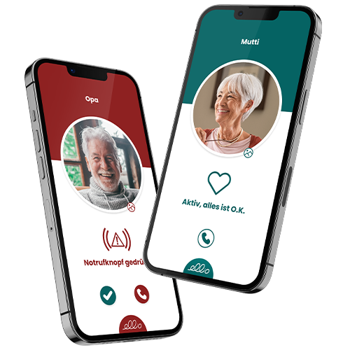Hausnotrufsystem ellio: App-Benachrichtigungen für rechtzeitige Hilfe App Screens Hausnotrufsystem ellio